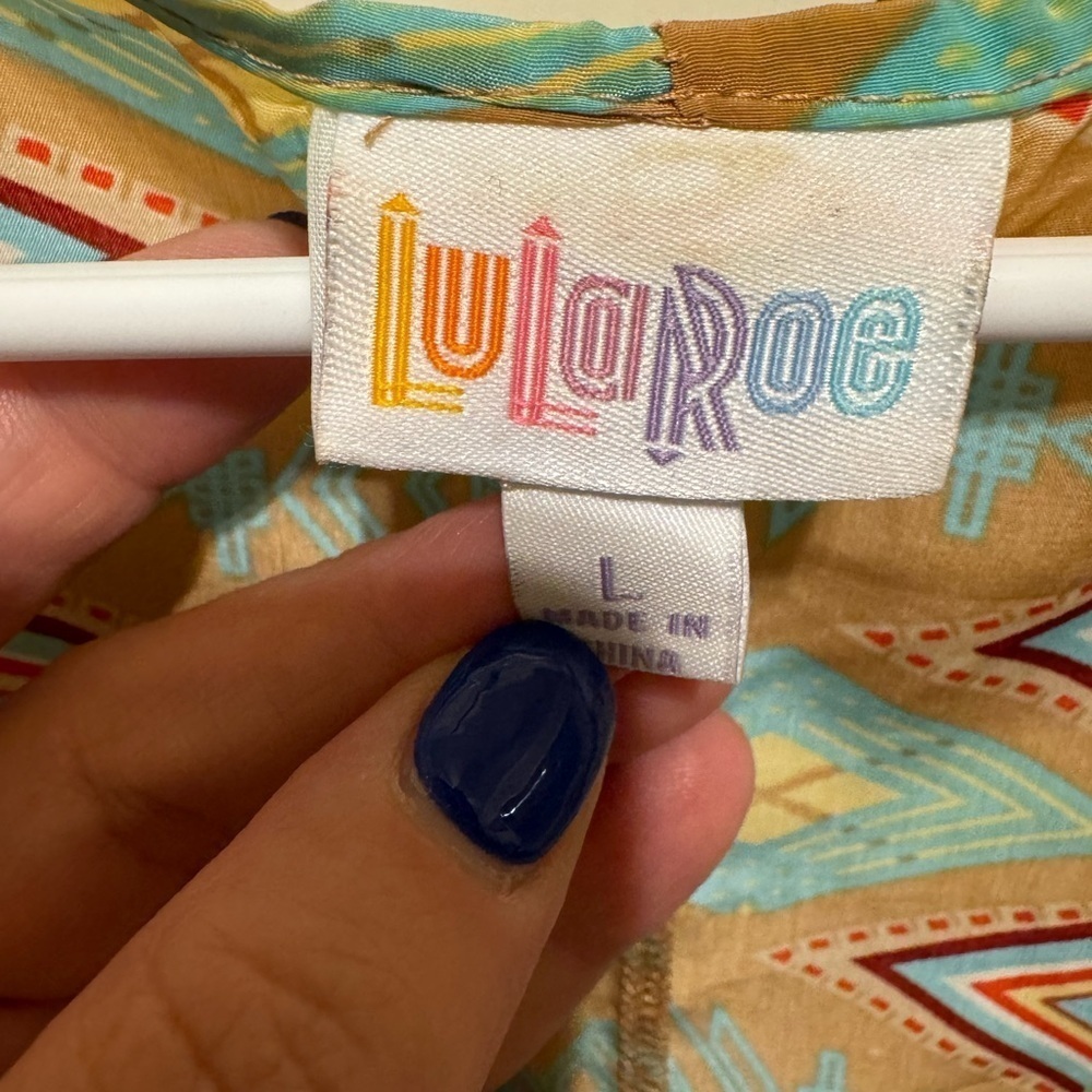 LuLaRoe Kimono Cardigan Open Front Lindsay Silky Feel Sz L - Picture 5 of 10